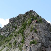Cermiskyline, vertical wall - The vertical wall of the lakes ferrata on Cermis
